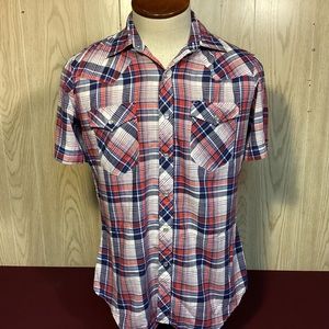 Youngbloods Plaid short sleeve Western shirt men’s size medium